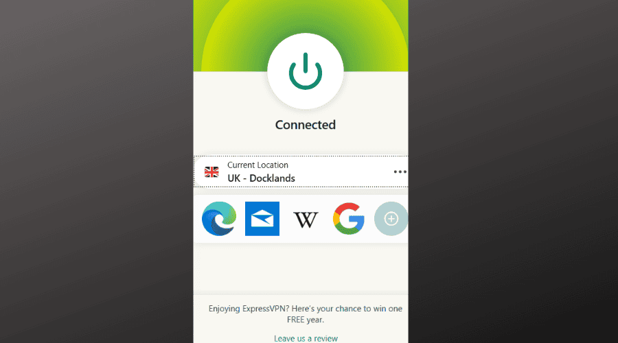 expressvpn connected to uk docklands