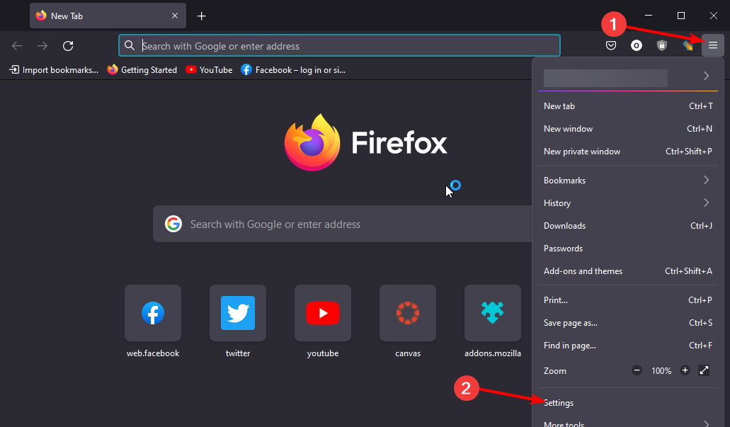 settings firefox youtube green screen glitch
