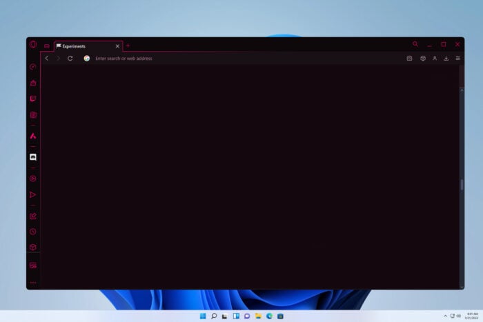 opera gx black screen