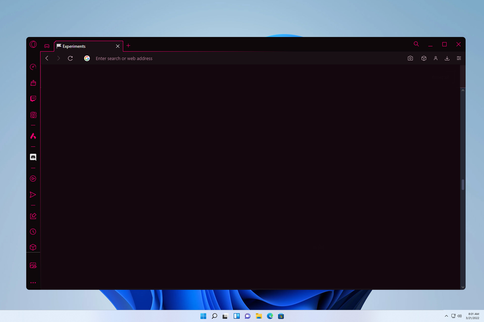 opera gx black screen