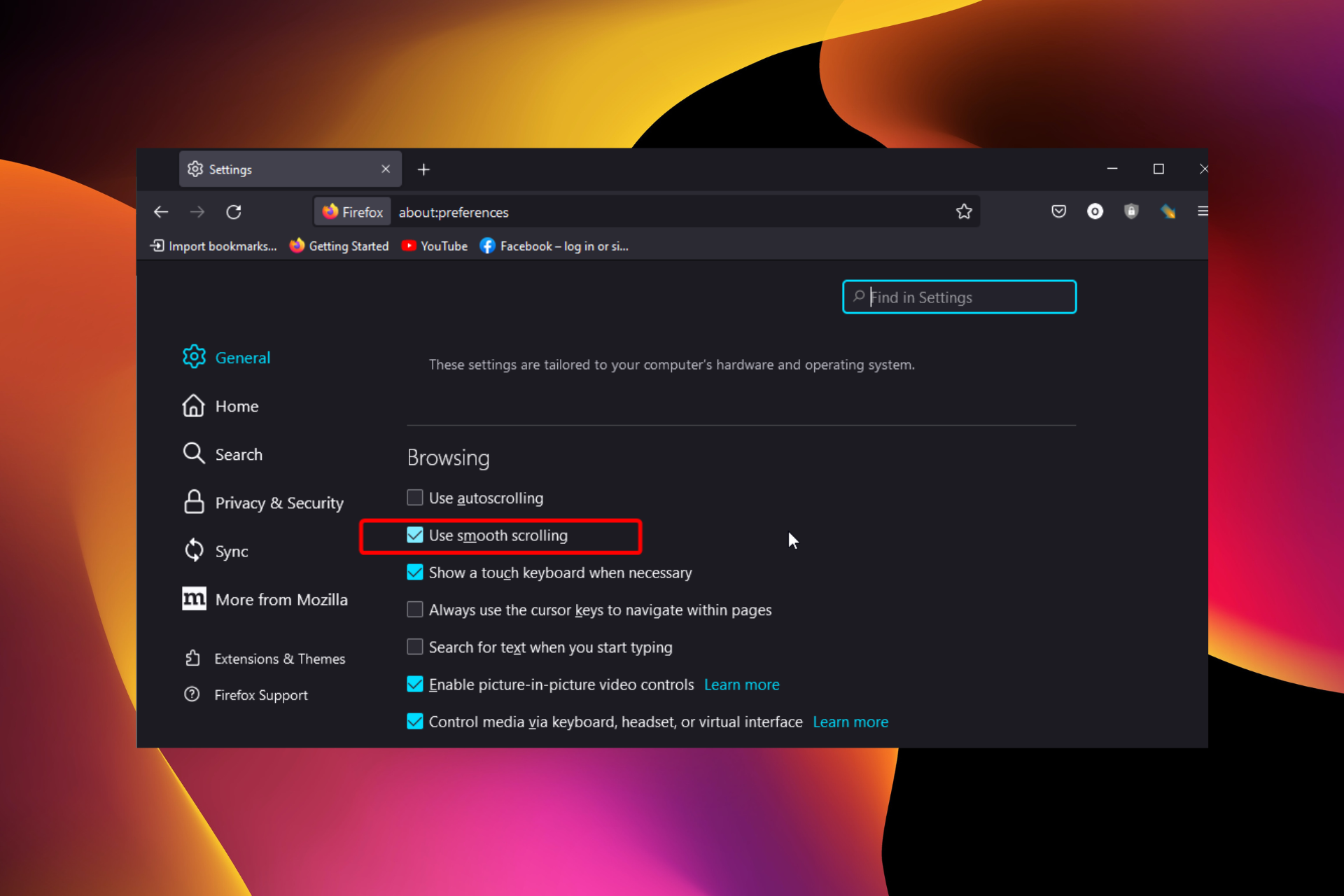 smooth scrolling windows 10