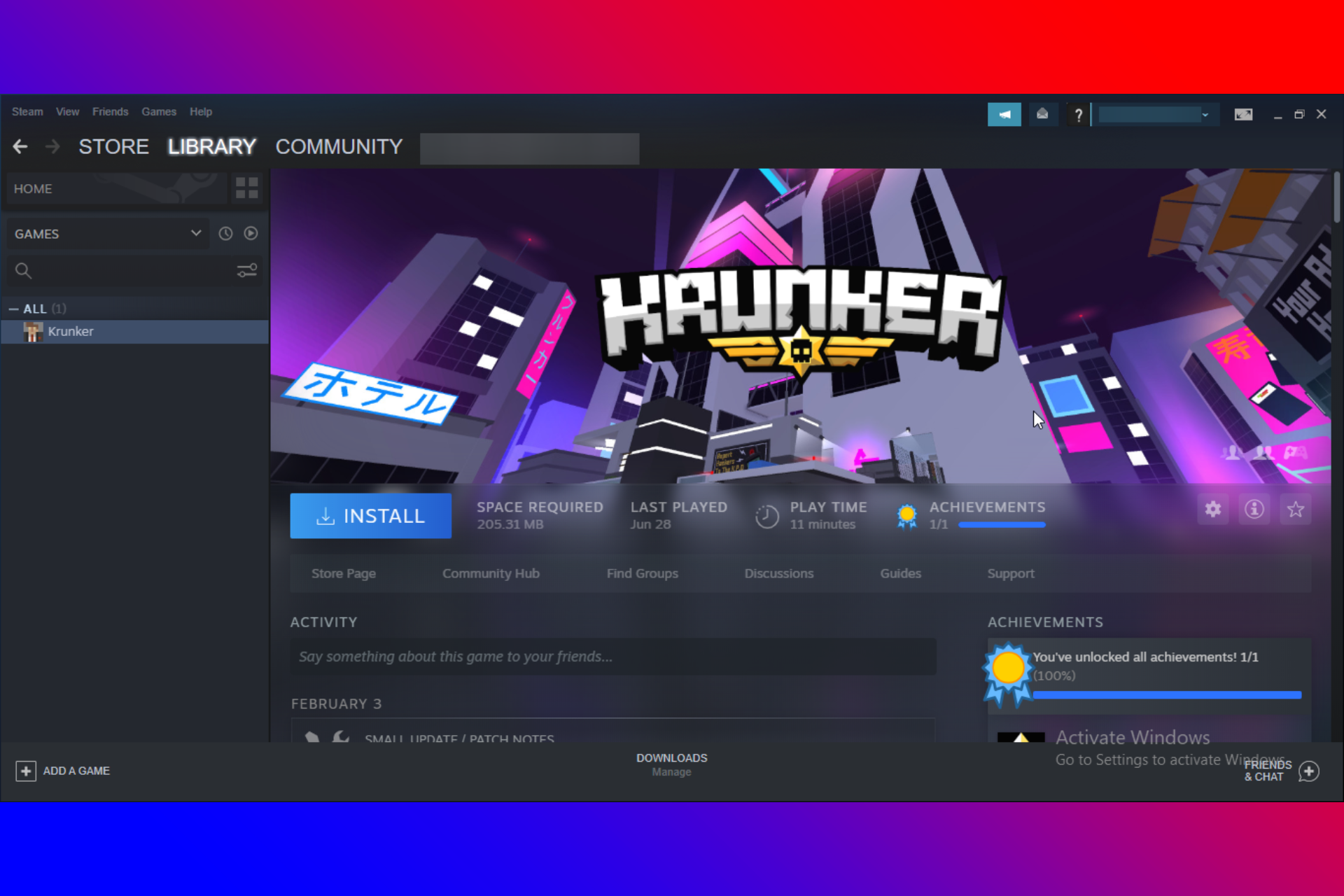 steam download button missing