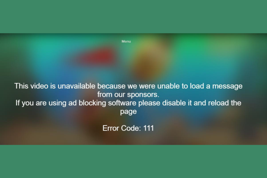 paramount plus error code 111