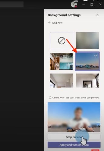 background settings preview