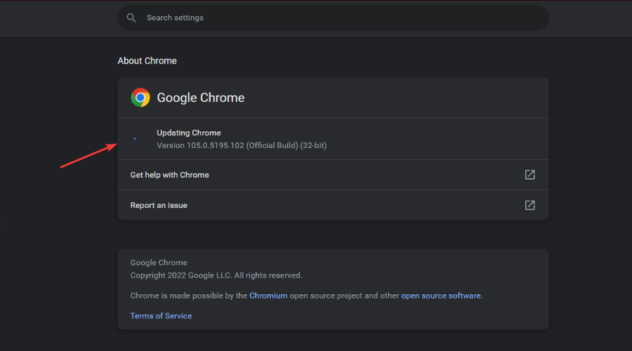 update google chrome