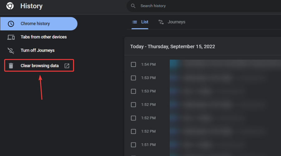 clear browsing data