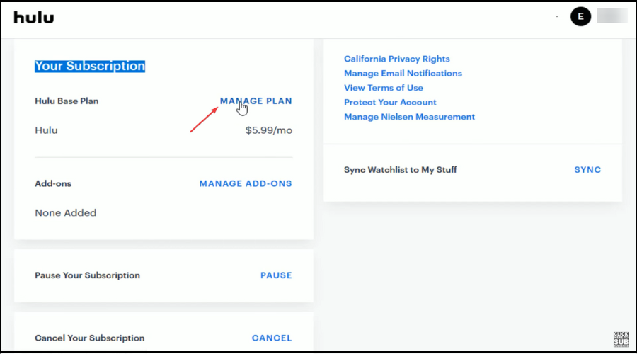 manage plan hulu