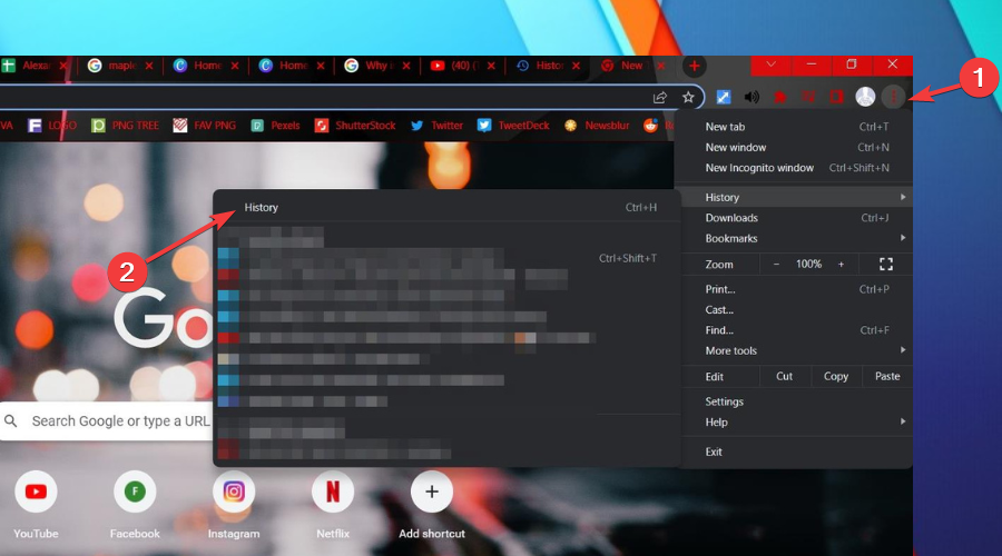 chrome history