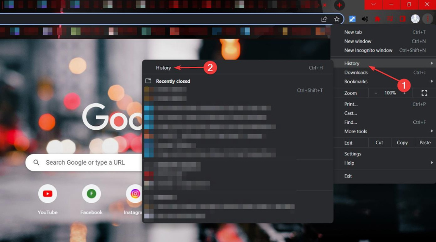 history chrome
