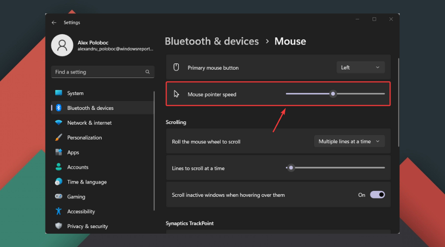 mouse pointer speed