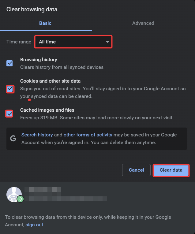 clear cookies and cache chrome