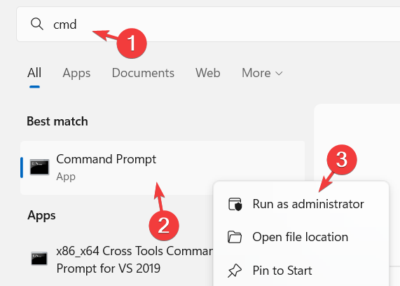 run cmd as admin