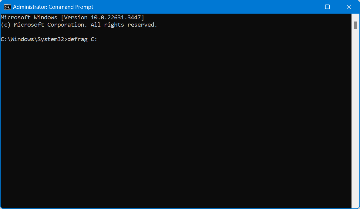 defrag c command prompt