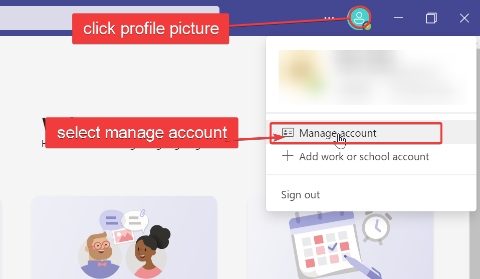 manage microsoft teams account