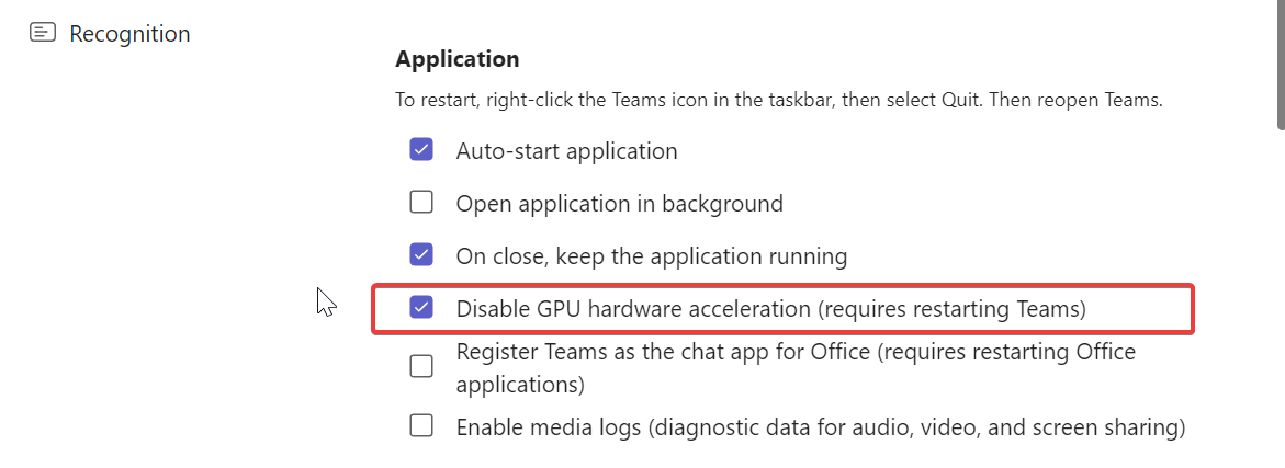 ms teams disable gpu acceleration