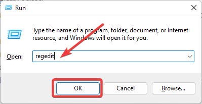 open regedit