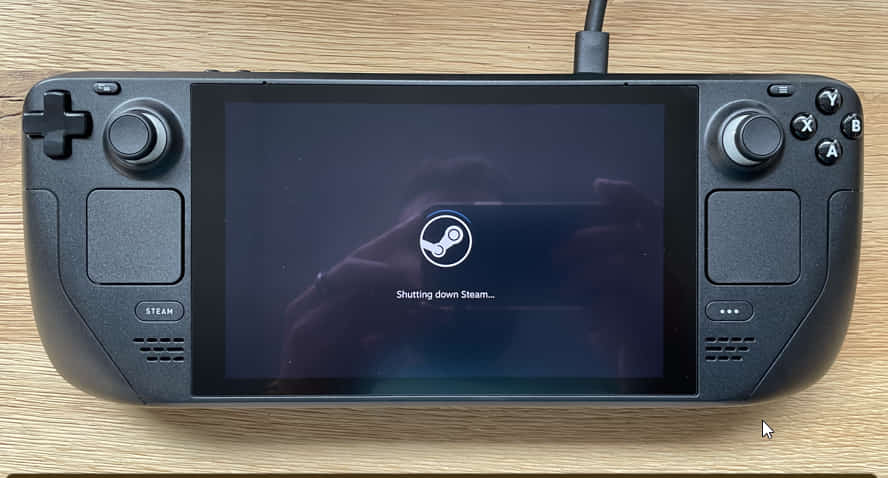 press the shut down button on steam deck