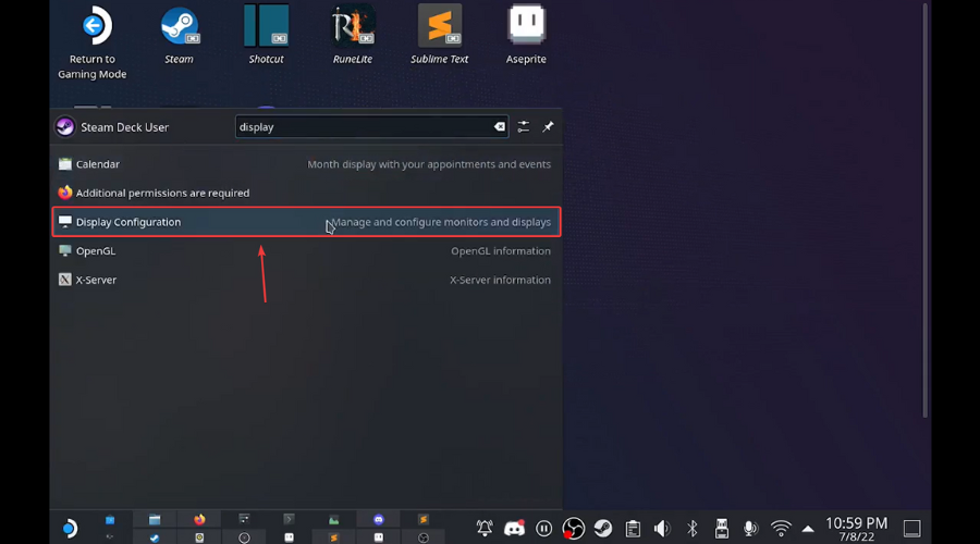 steam edck display configuration