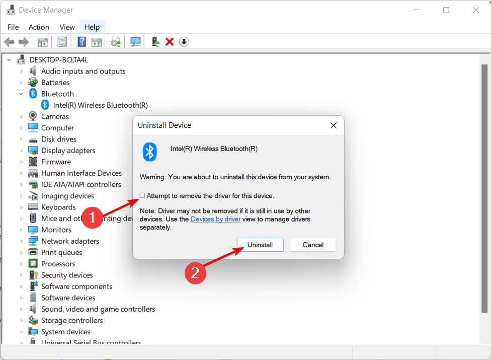 uninstall-bluetooth bluetooth not working windows 10