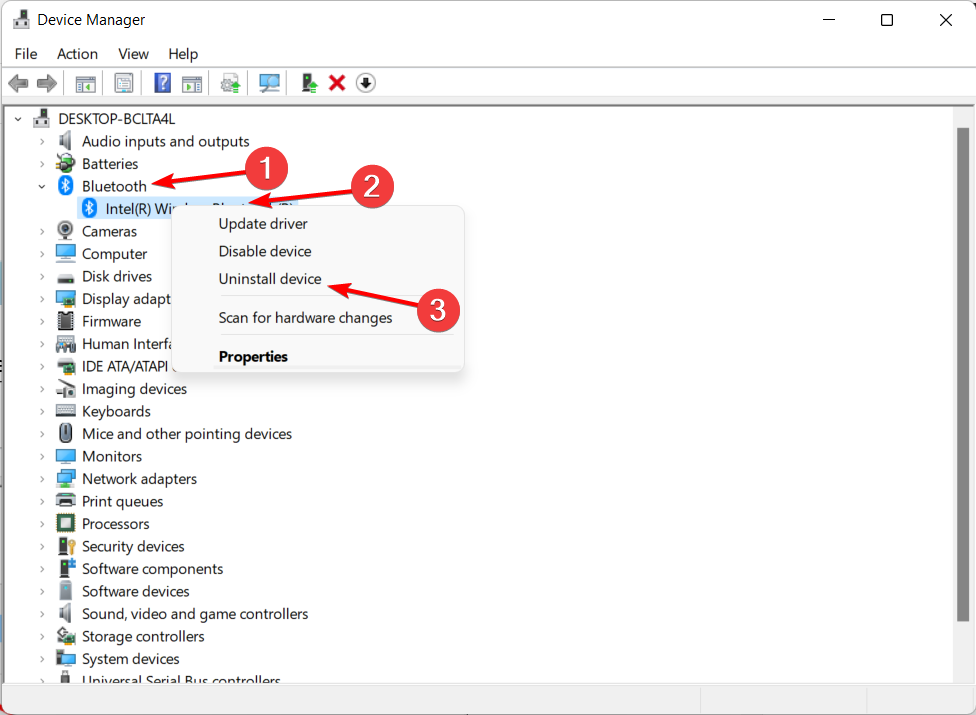 unisntall-bluetooth bluetooth not working windows 10