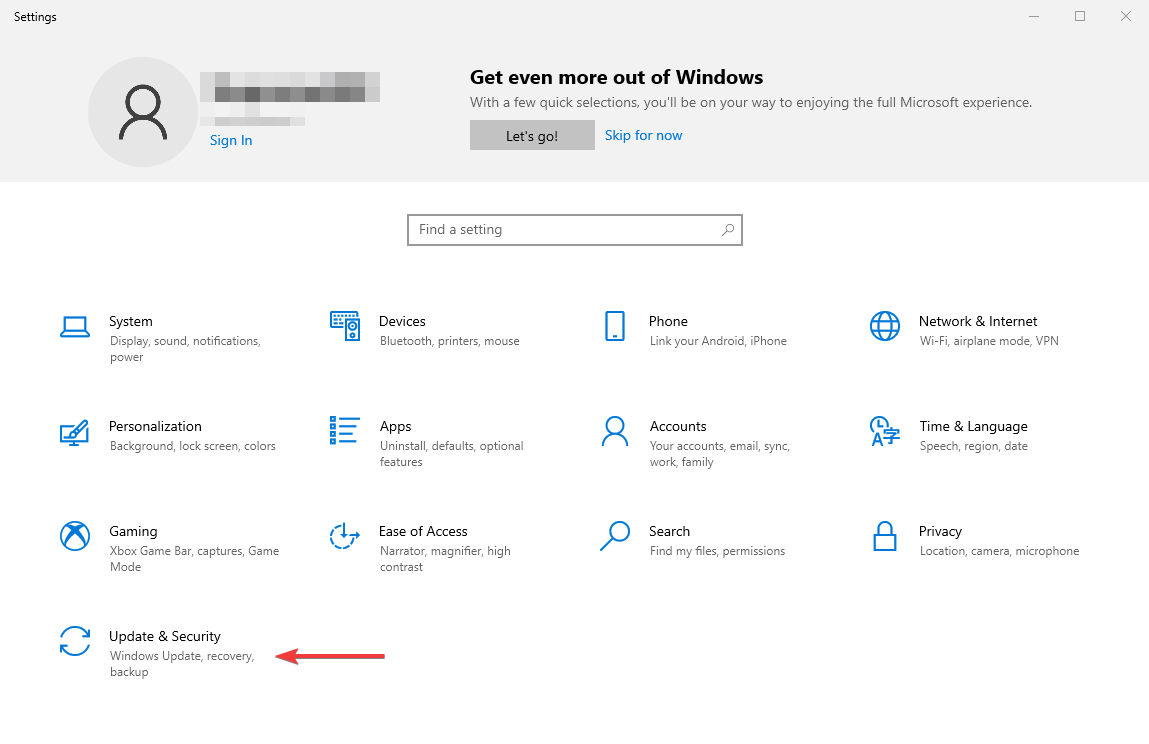 w10 settings