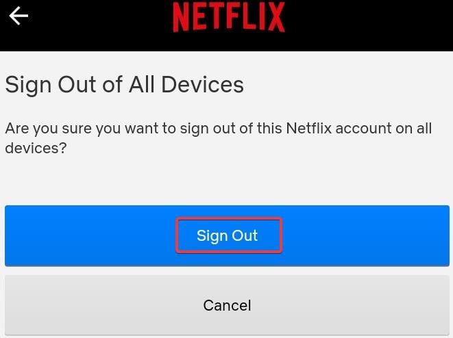 Confirm sign out