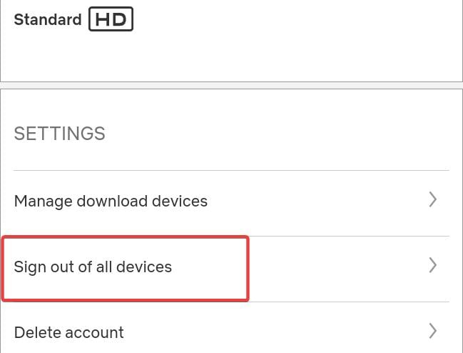 Sign out of all devices