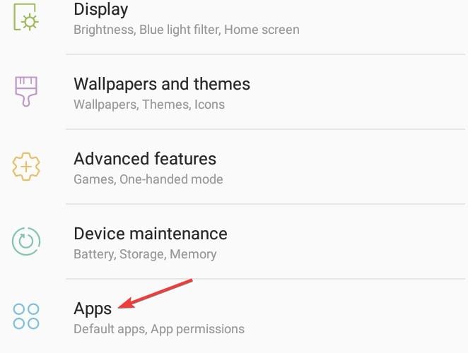 Android app settings