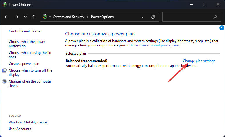 Change Plan Settings
