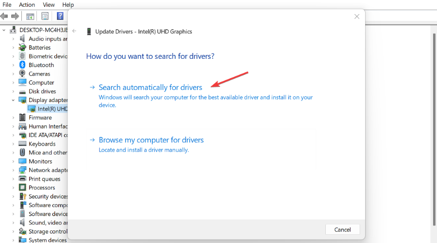 search automatically for drivers