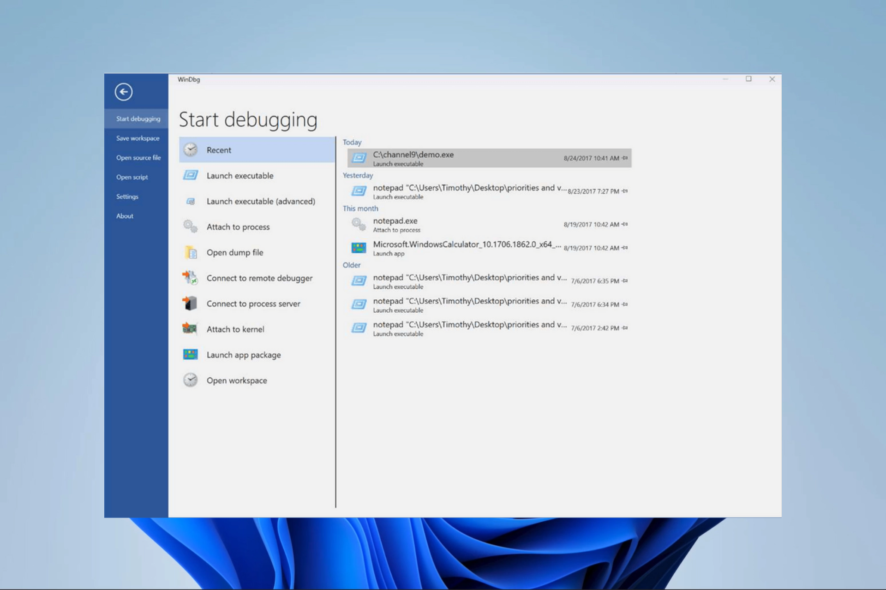 debug software