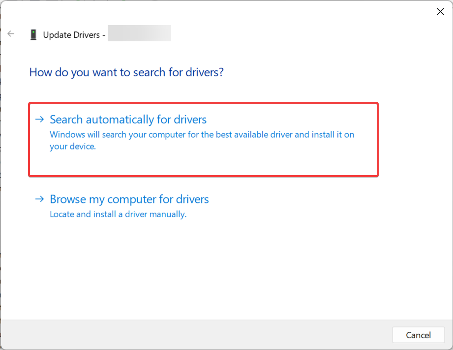 search automatically for drivers