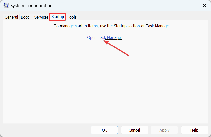Open task manager