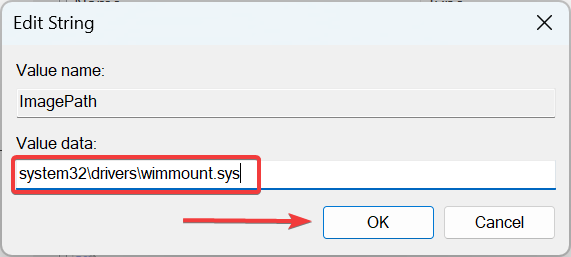 change value data to fix 0x80070003