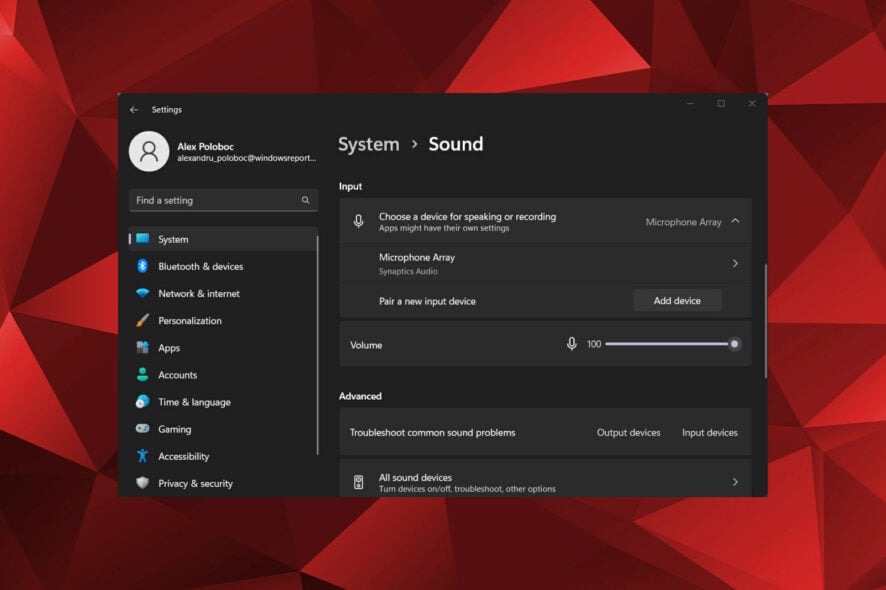 sound settings