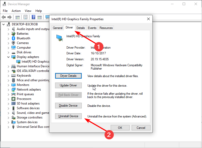 uninstall device
