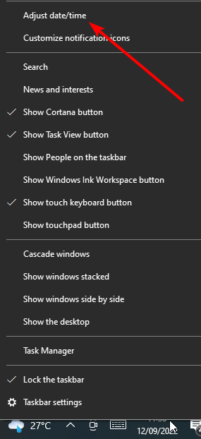 windows 10 adjust date and time
