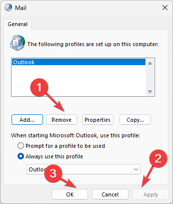 Outlook profile