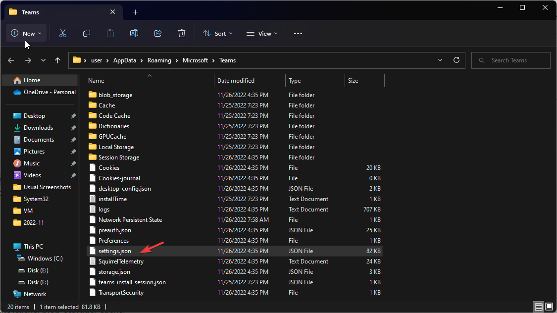 Delete Settings
