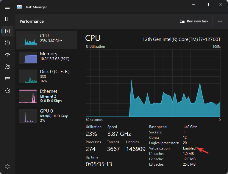 Taskmgr Virtualization Enabled