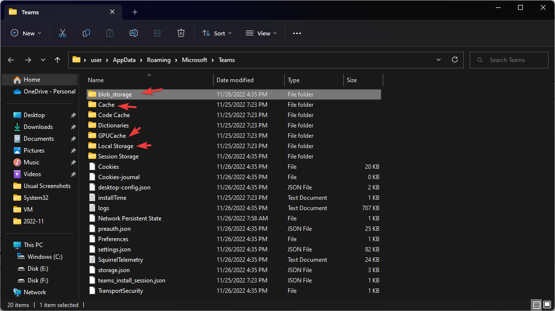 Teams folder Delete files