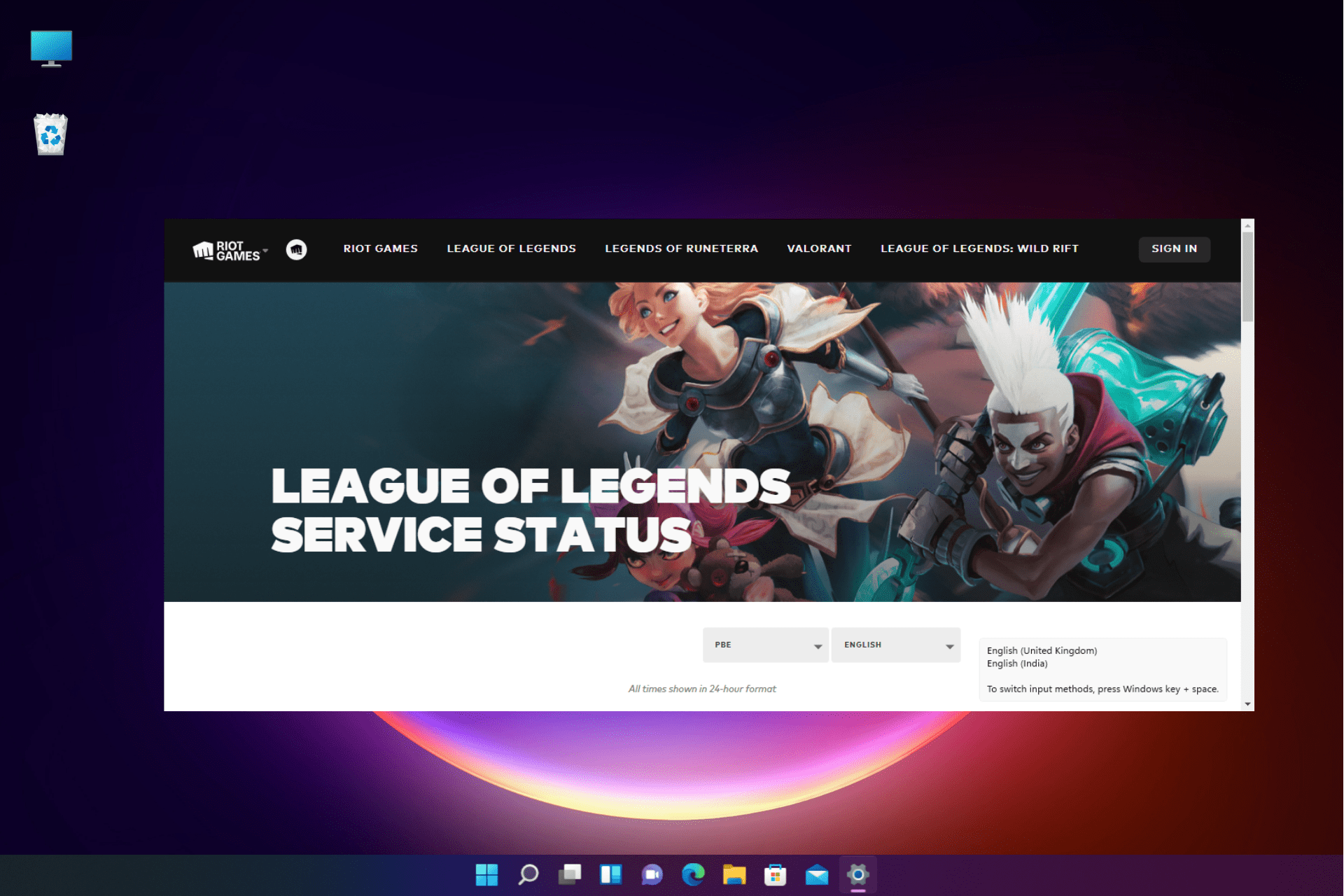 league of legends status
