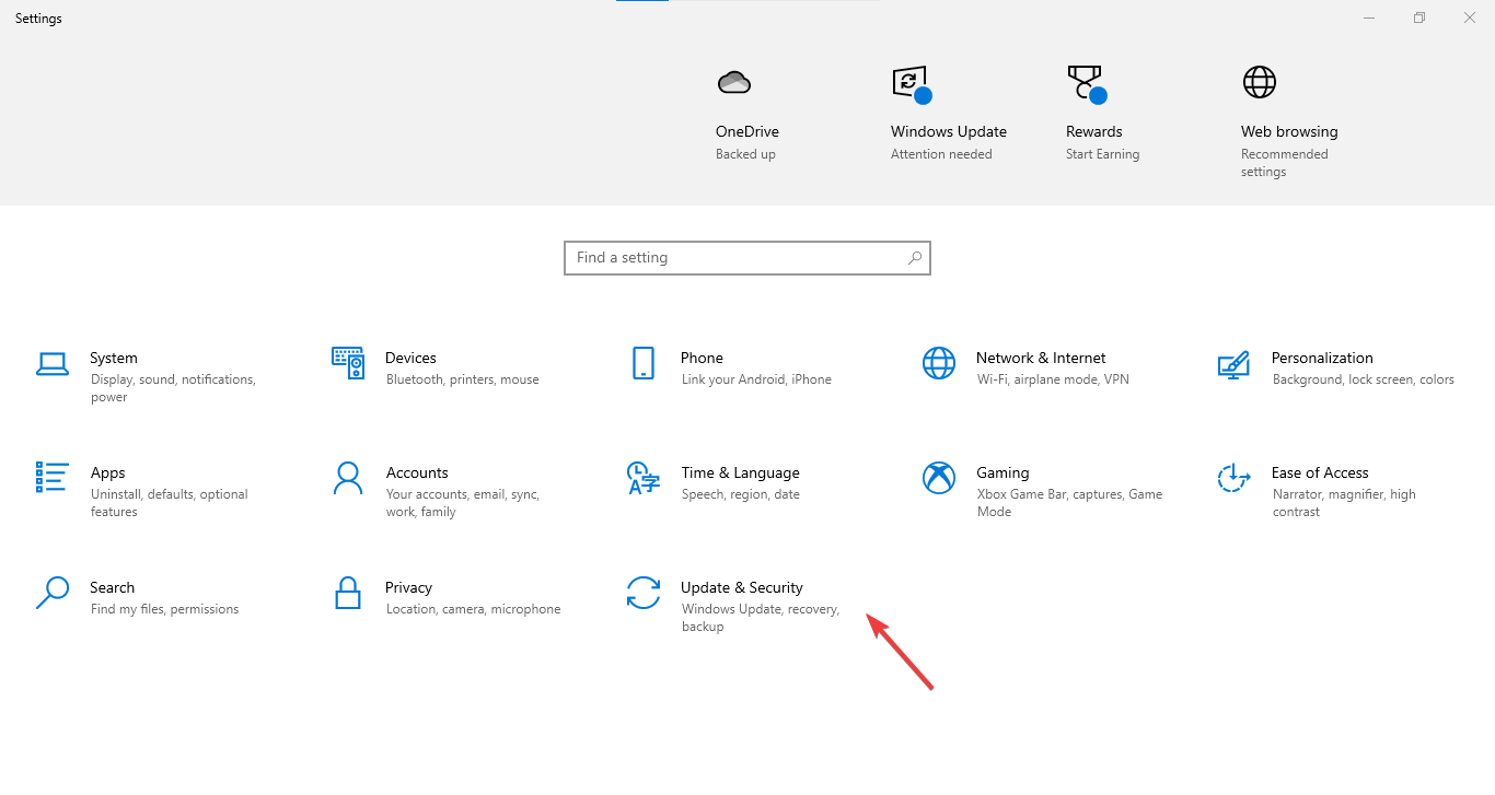 Windows 10 Update & Security