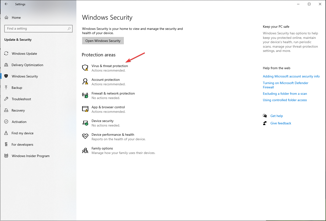 Windows Security Windows 10