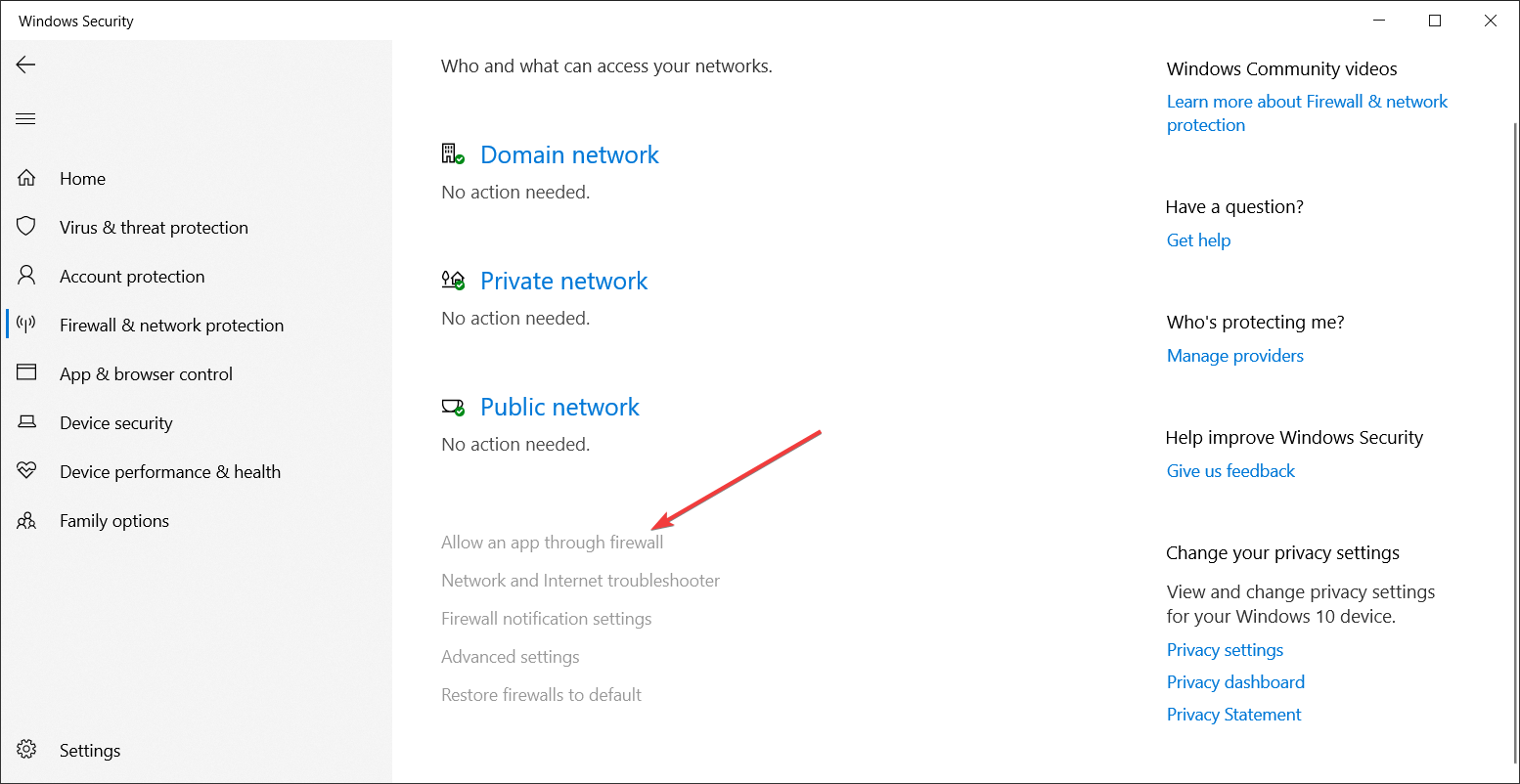 consentire l'app tramite firewall