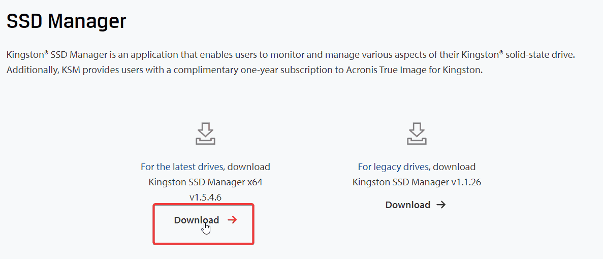 download kingston ssd manager