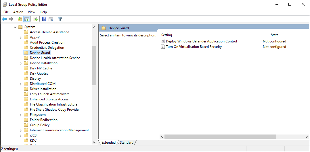 Turn On Virtualization Based Security