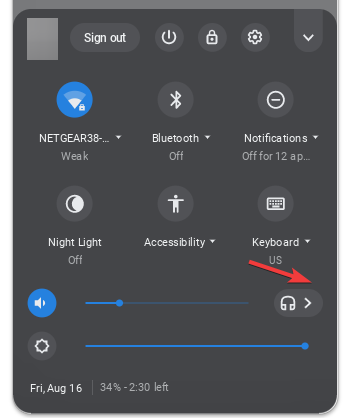 Audio settings