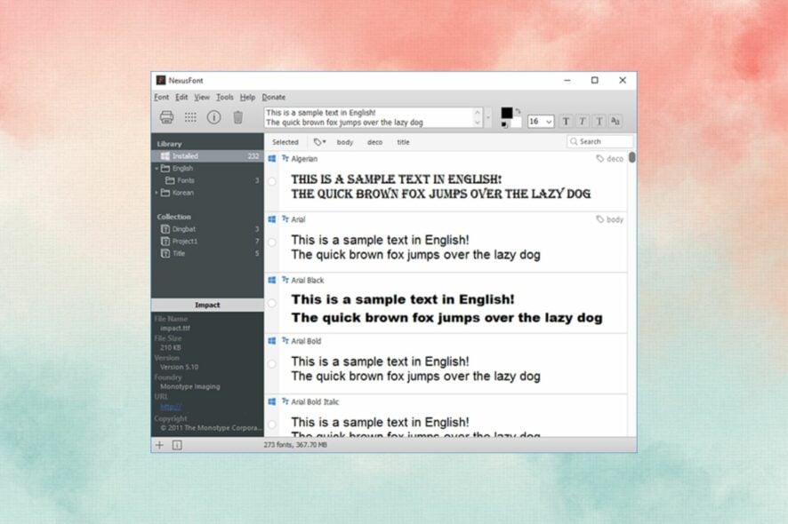 Best Font Manager for Windows