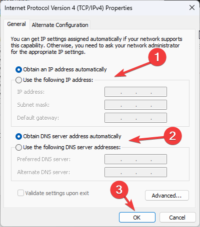 Obtain an IP address